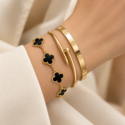 [Rosla]Clover & Juste & Lover  Bracelet Stack Set