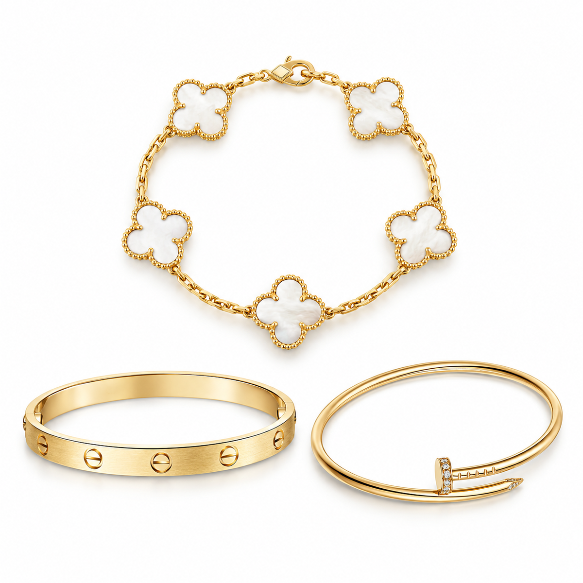 [Rosla]Clover & Lover & Juste Bracelet Stack Set