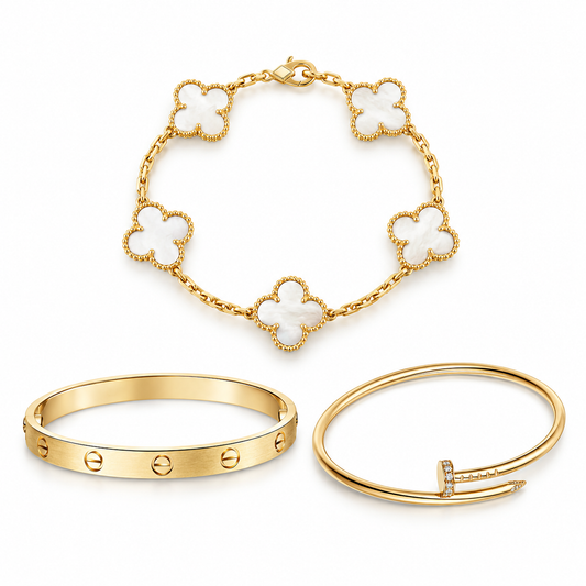 [Rosla]Clover & Lover & Juste Bracelet Stack Set