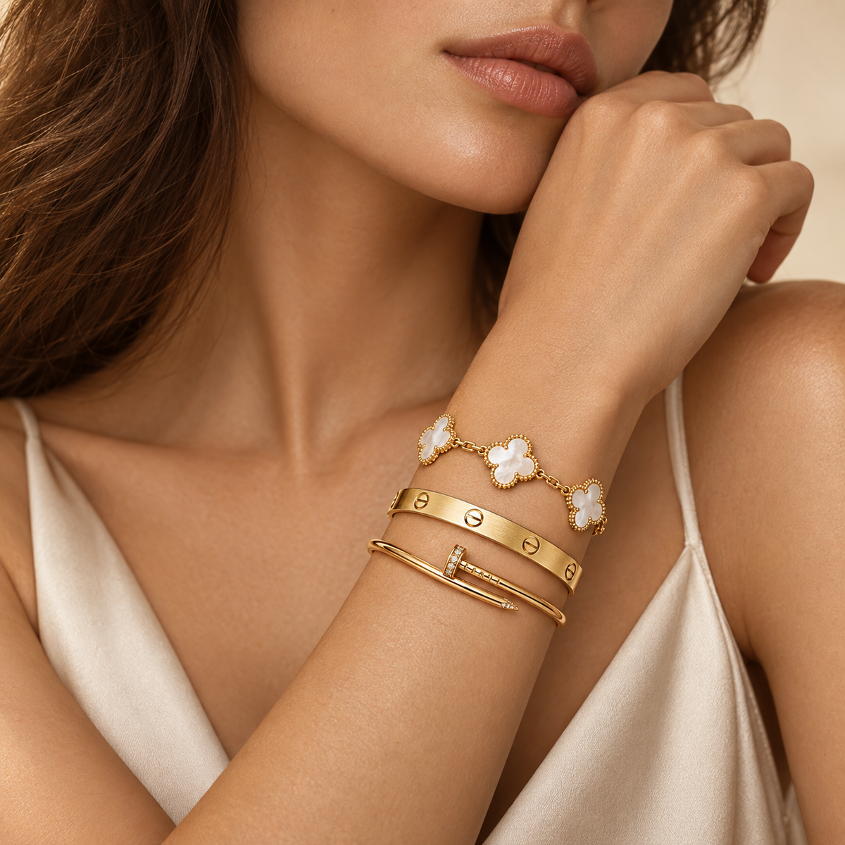 [Rosla]Clover & Lover & Juste Bracelet Stack Set