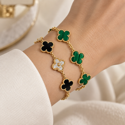 [Rosla]Clover 5 Motifs  Duo Bracelet Stack Set