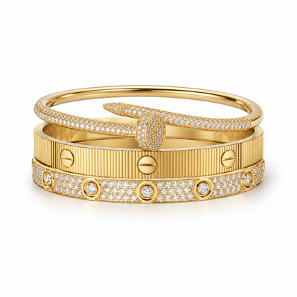 [Rosla]Love & Juste Statement Bracelet Trio Stack Set