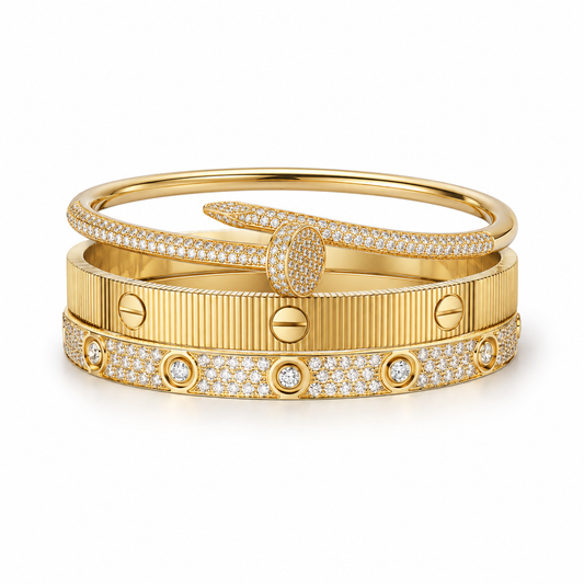 [Rosla]Love & Juste Statement Bracelet Trio Stack Set