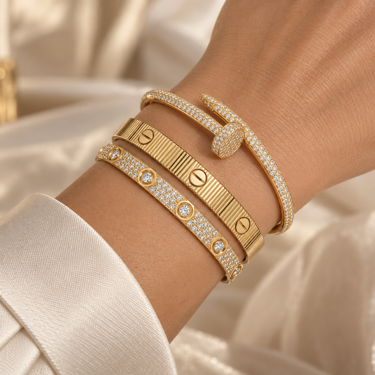 [Rosla]Love & Juste Statement Bracelet Trio Stack Set