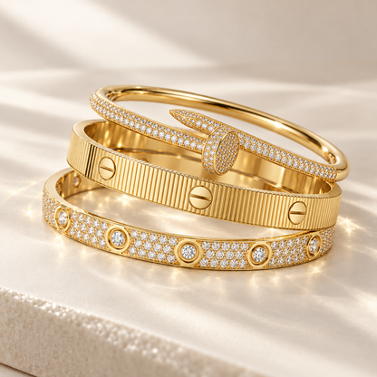 [Rosla]Love & Juste Statement Bracelet Trio Stack Set