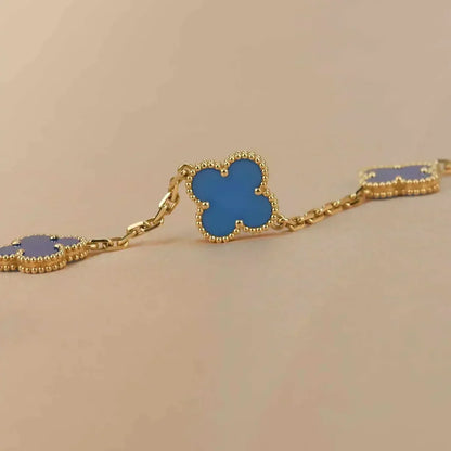 [Rosla] CLOVER 5 MOTIF BLUE AGATE BRACELET COLLECTION