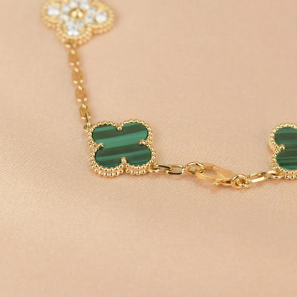 [Rosla] CLOVER 5 MOTIF MALACHITE BRACELET COLLECTION