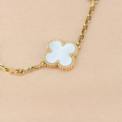 [Rosla]CLOVER WHITE PEARL MOP 5 MOTIF BRACELET COLLECTION