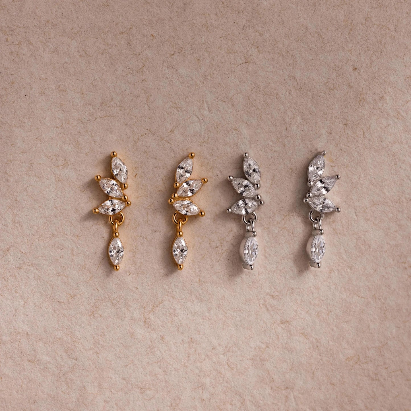 Diamond Marquise Drop Studs