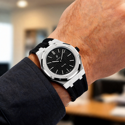 [Rosla]Steel Case & Fluoroelastomer Strap Full‑wrap Embedded Watch Band