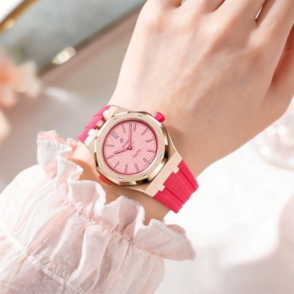 [Rosla]Steel Case & Fluoroelastomer Strap Full‑wrap Embedded Watch Band