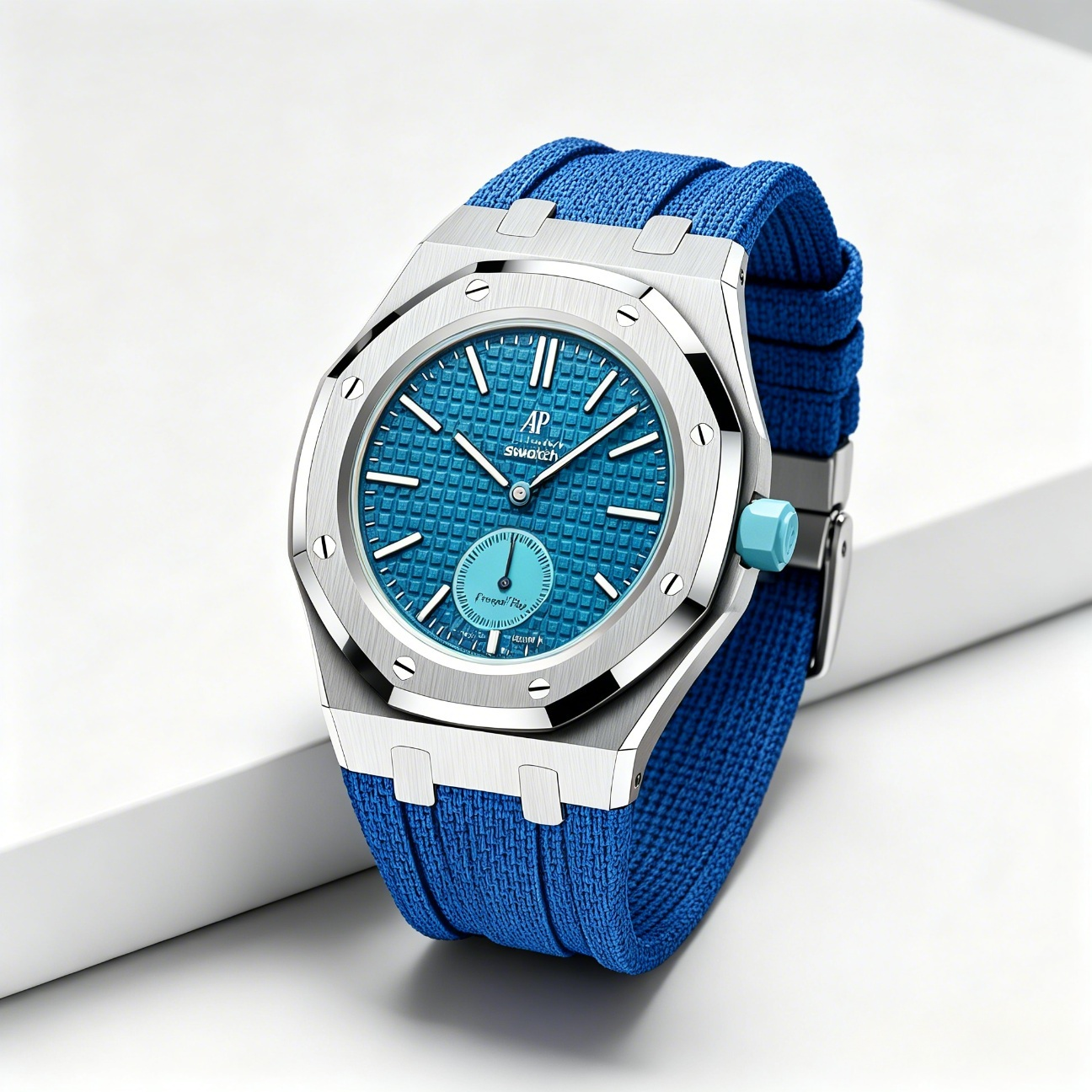 [Rosla]Steel Case & Fluoroelastomer Strap Full‑wrap Embedded Watch Band