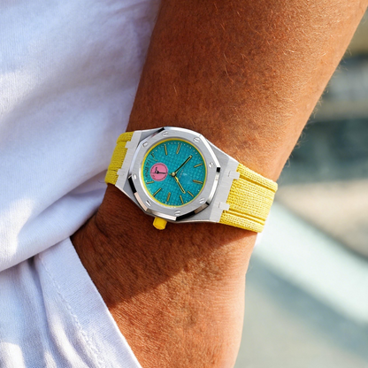 [Rosla]Steel Case & Fluoroelastomer Strap Full‑wrap Embedded Watch Band