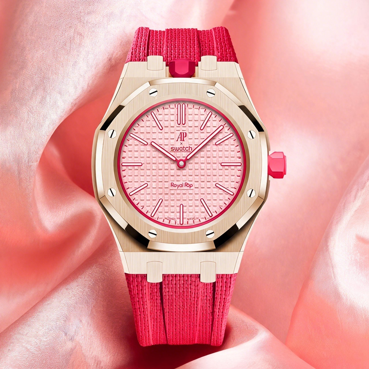 [Rosla]Steel Case & Fluoroelastomer Strap Full‑wrap Embedded Watch Band