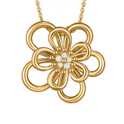 [Rosla]FLOWERLACE NECKLACE 5 DIAMONDS