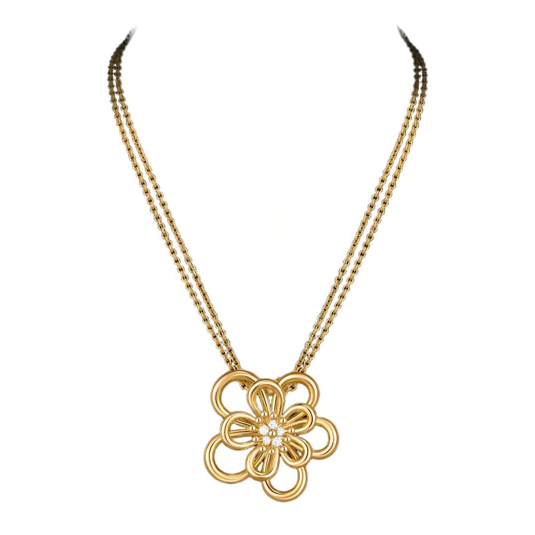 [Rosla]FLOWERLACE NECKLACE 5 DIAMONDS
