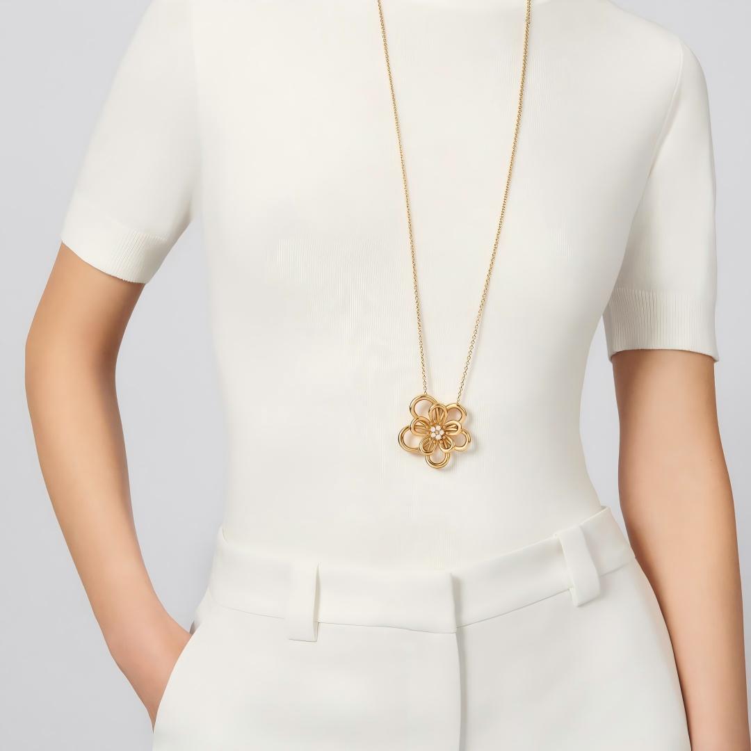 [Rosla]FLOWERLACE NECKLACE 5 DIAMONDS