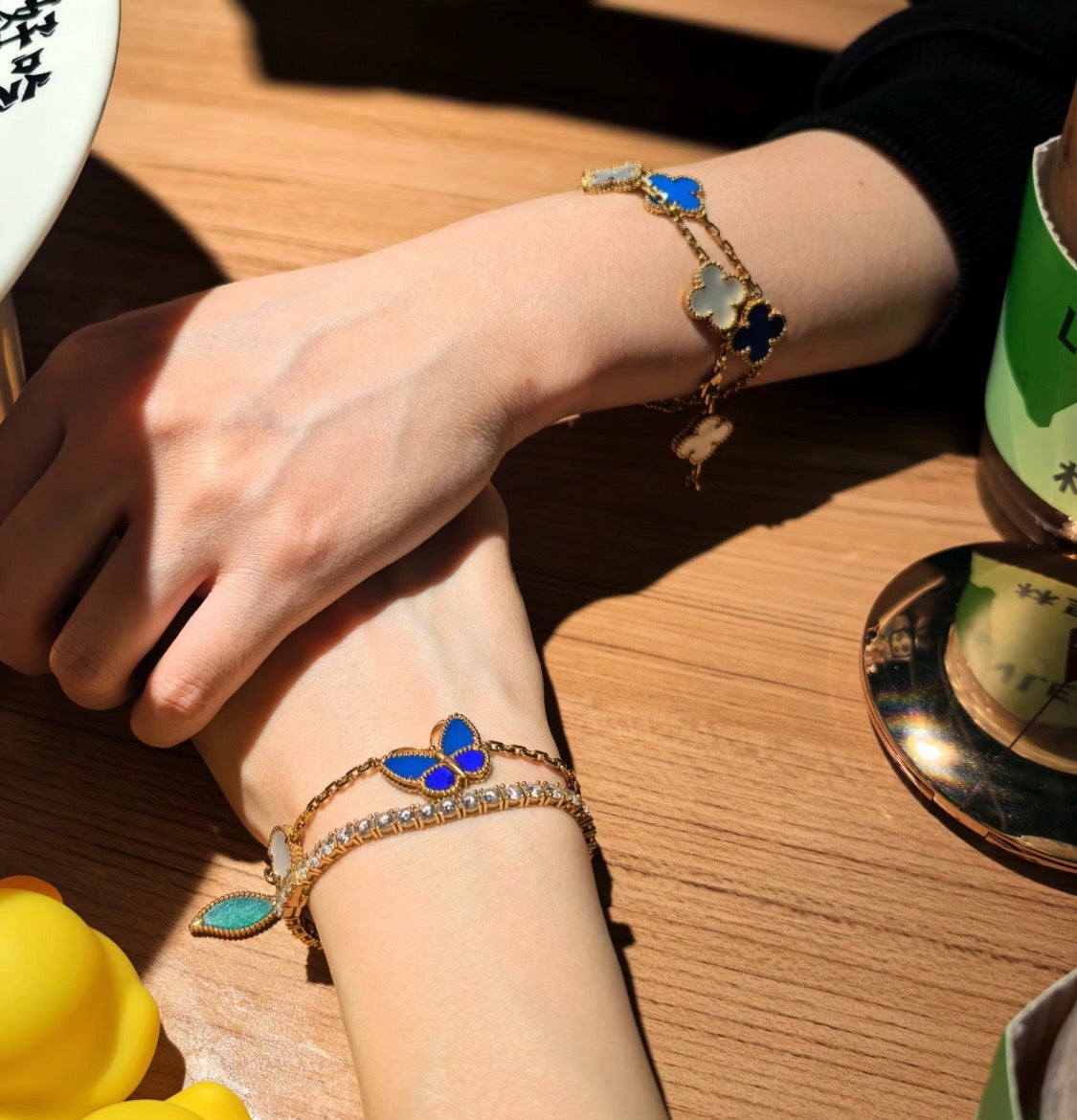 [Rosla]LUCKY SPRING BUTTERFLY 5 MOTIF BRACELET