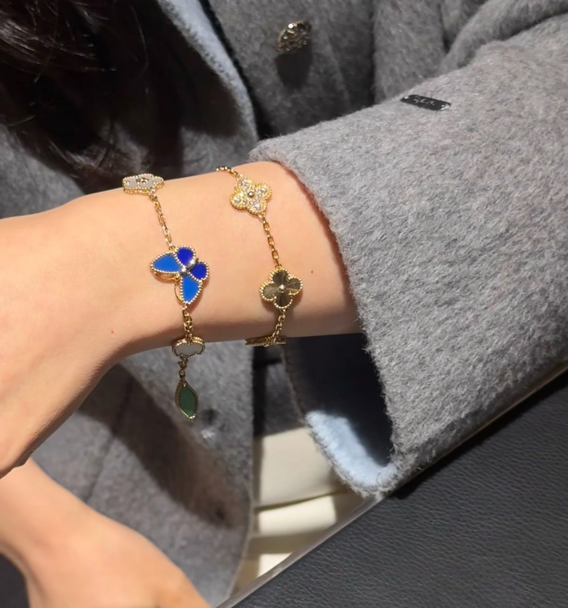 [Rosla]LUCKY SPRING BUTTERFLY 5 MOTIF BRACELET