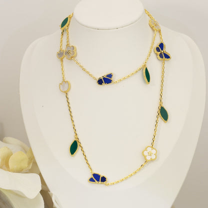 [Rosla]LUCKY SPRING BUTTERFLY 15 FLOWER NECKLACE
