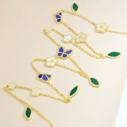 [Rosla]LUCKY SPRING BUTTERFLY 15 FLOWER NECKLACE