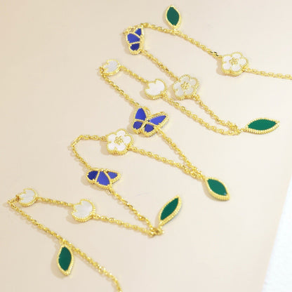 [Rosla]LUCKY SPRING BUTTERFLY 15 FLOWER NECKLACE