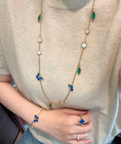 [Rosla]LUCKY SPRING BUTTERFLY 15 FLOWER NECKLACE