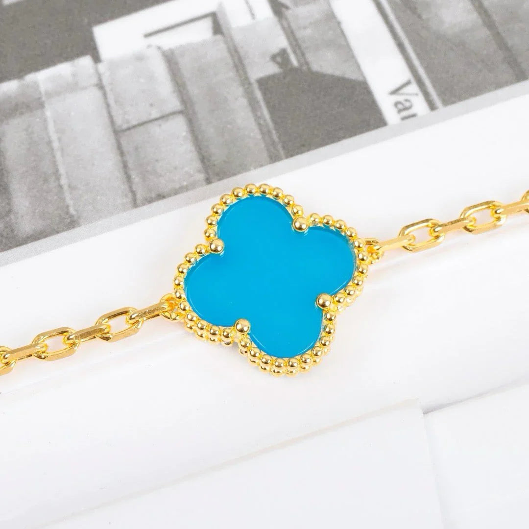 [Rosla] CLOVER 5 MOTIF TURQUOISE BRACELET COLLECTION