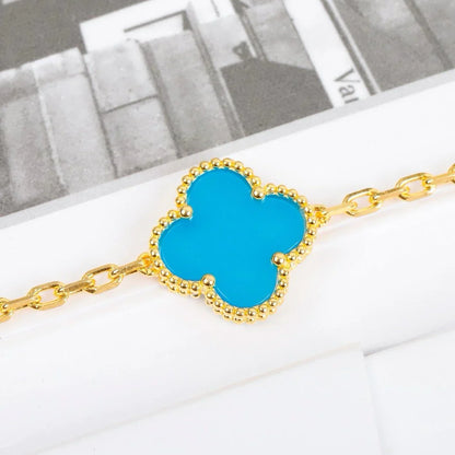 [Rosla] CLOVER 5 MOTIF TURQUOISE BRACELET COLLECTION