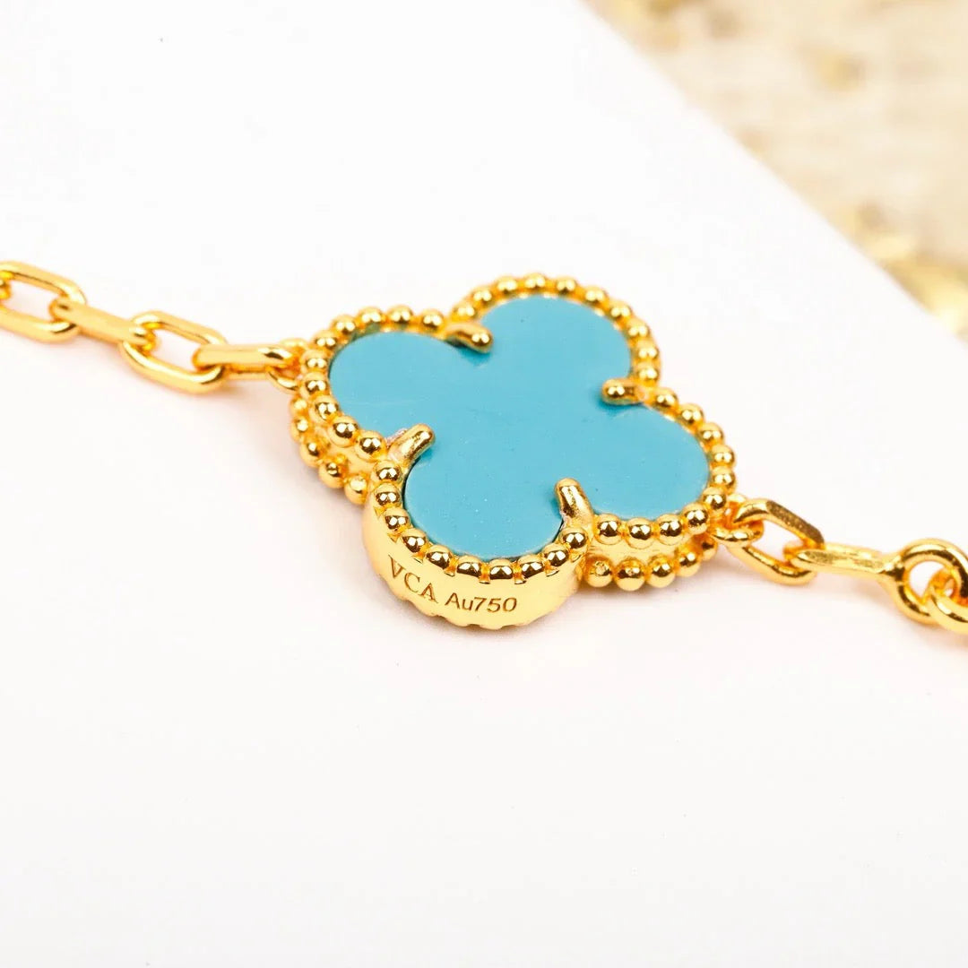 [Rosla] CLOVER 5 MOTIF TURQUOISE BRACELET COLLECTION