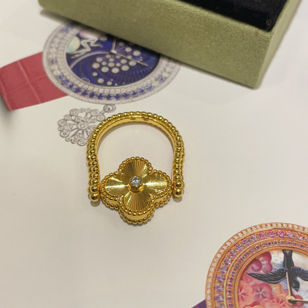 [Rosla]CLOVER RIVERSIBLE RING GOLD COLLECTION