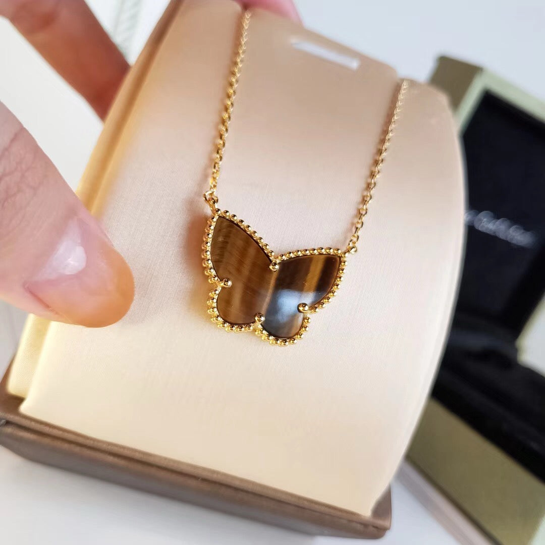 [Rosla] TIGER__ EYE BUTTERFLY NECKLACE