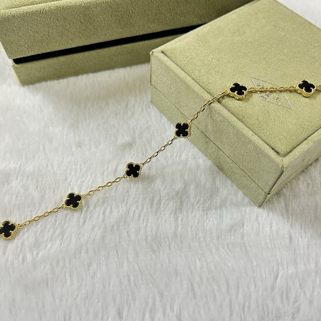 [Rosla]CLOVER 6 MOTIF  ONYXS BRACELET