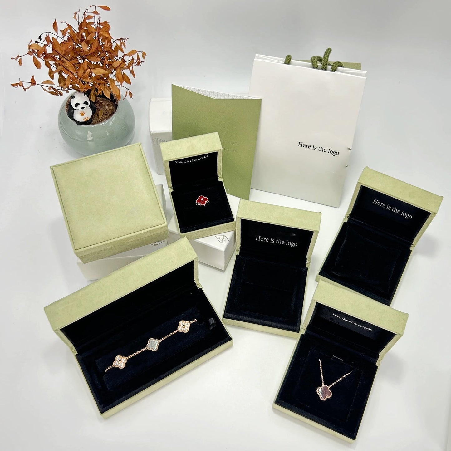 [Rosla]CLOVER MINI 9.5MM CARNELIANS NECKLACE COLLECTION