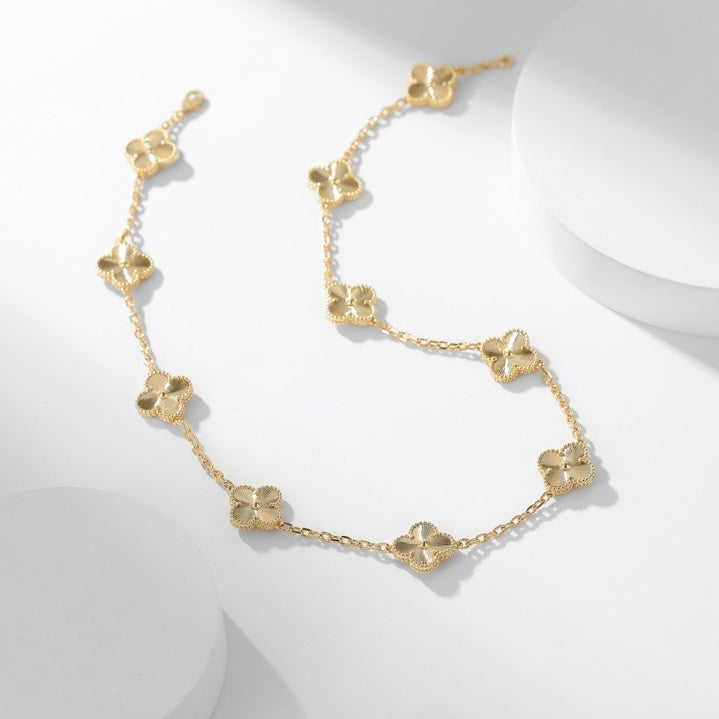 [Rosla]CLOVER 10 MOTIFS LASER NECKLACE