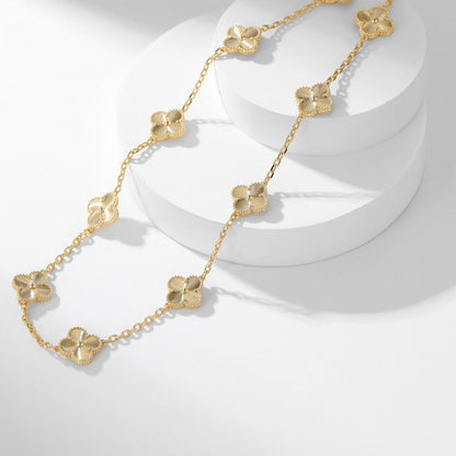 [Rosla]CLOVER 10 MOTIFS LASER NECKLACE