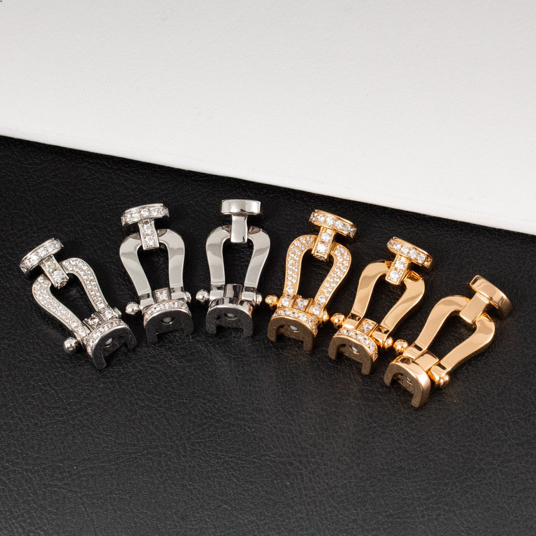 [Rosla]FORCE LARGE HORSESHOE HALF DIAMOND BRACELET SILVER