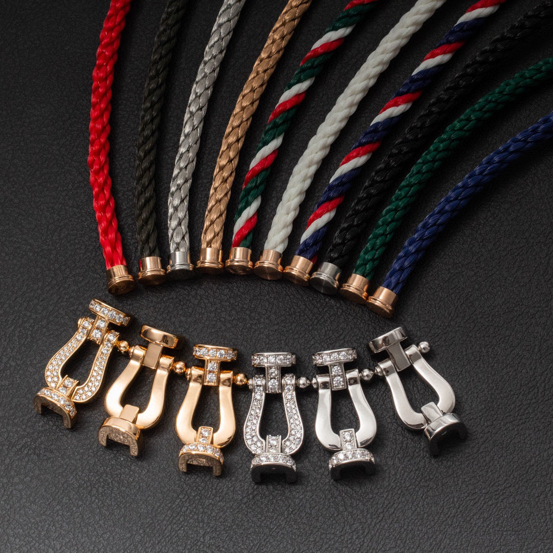 [Rosla]FORCE LARGE HORSESHOE FULL DIAMOND BRACELET ROSE GOLD