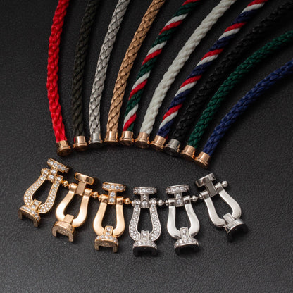 [Rosla]FORCE LARGE HORSESHOE HALF DIAMOND BRACELET SILVER