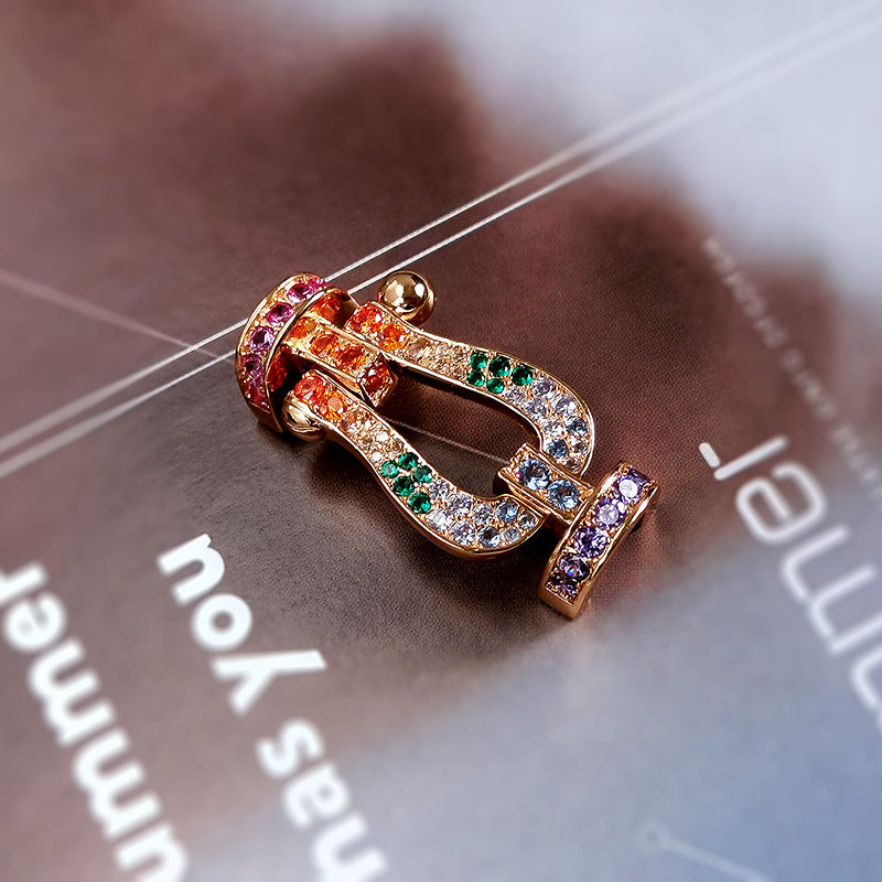 [Rosla]FORCE LARGE HORSESHOE  COLORED DIAMOND BRACELET ROSE GOLD