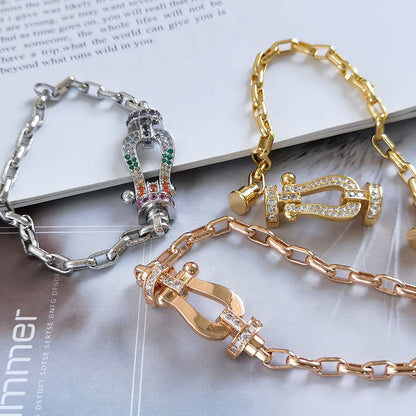 [Rosla]FORCE LARGE HORSESHOE CLASP  METAL BRACELET