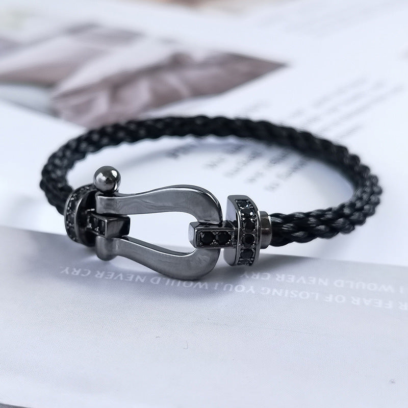 [Rosla]FORCE LARGE SERIES HORSESHOE BLACK SAMURAI BRACELET