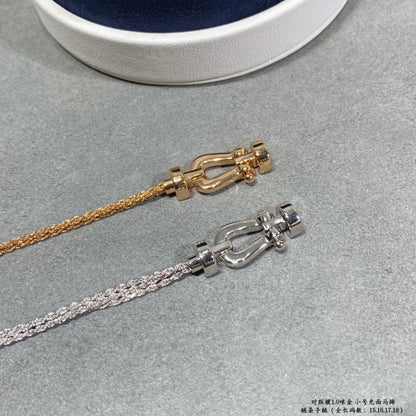 [Rosla]FORCE SMALL HORSESHOE  DIAMOND CHAIN ROPE BRACELET