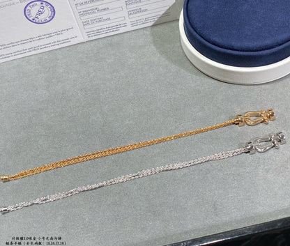 [Rosla]FORCE SMALL HORSESHOE  DIAMOND CHAIN ROPE BRACELET