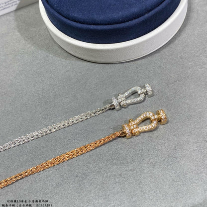 [Rosla]FORCE SMALL HORSESHOE  DIAMOND CHAIN ROPE BRACELET