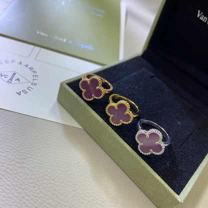 [Rosla]CLOVER  PURPLE VIOLET RING