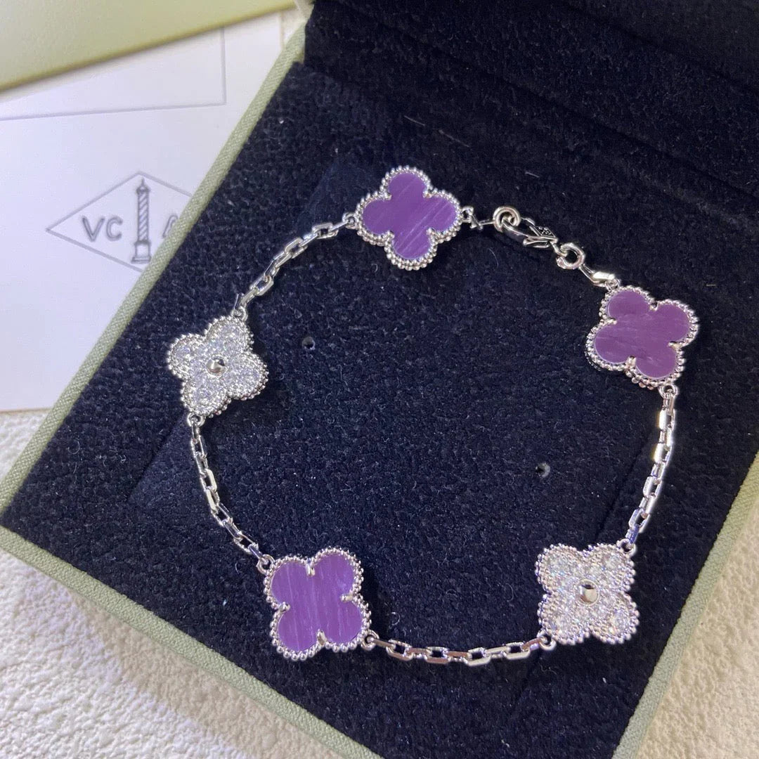 [Rosla] CLOVER 5 MOTIF VIOLET BRACELET COLLECTION