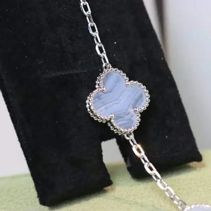 [Rosla] CLOVER 5 MOTIF PURPLE CHALCEDONY BRACELET COLLECTION