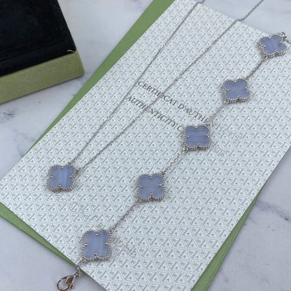 [Rosla] CLOVER 5 MOTIF PURPLE CHALCEDONY BRACELET COLLECTION