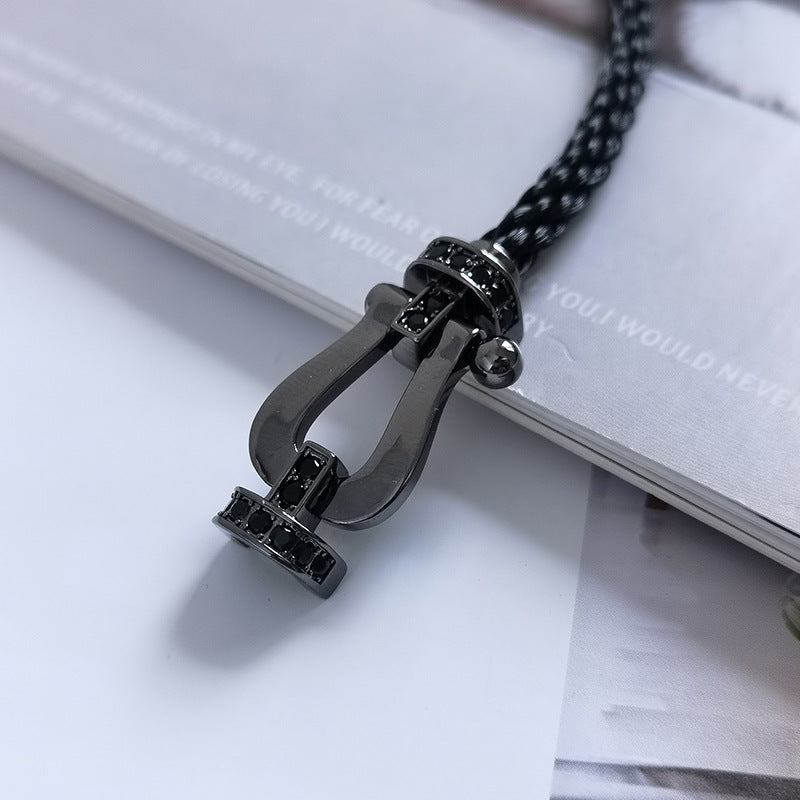 [Rosla]FORCE LARGE SERIES HORSESHOE BLACK SAMURAI BRACELET
